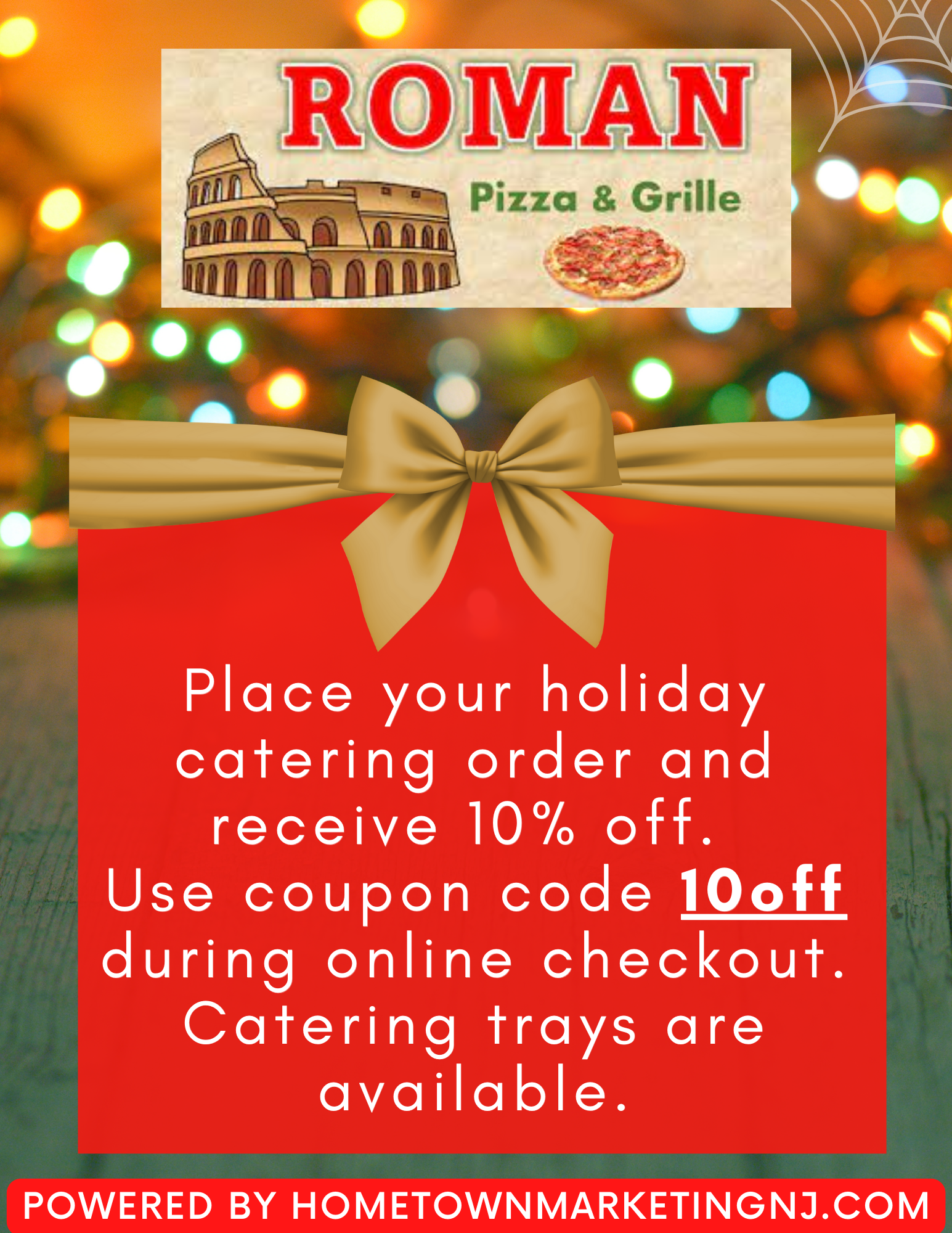 Roman Pizza Holiday Catering 10off