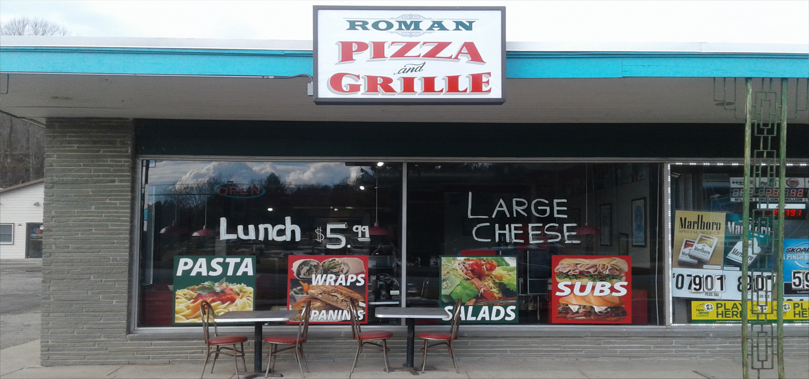 Roman Pizzeria & Restaurant storefront, Blairstown New Jersey